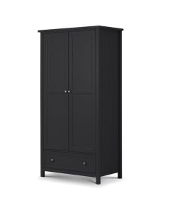Maine Wooden Combination Wardrobe With 2 Doors In Anthracite