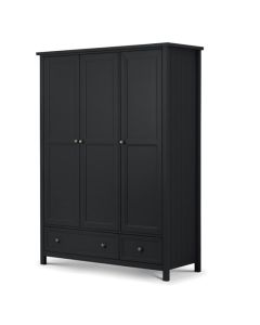 Maine Wooden Combination Wardrobe With 3 Doors In Anthracite