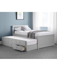 Maisie Single Bed With Underbed And Drawers In Dove Grey