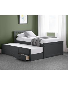 Maisie Single Bed With Underbed And Drawers In Anthracite