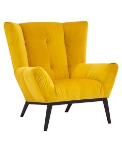 Maiko Fabric Upholstered Armchair In Yellow