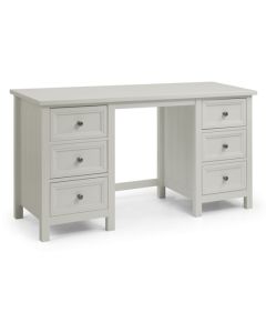 Maine Wooden 6 Drawers Dressing Table In Dove Grey