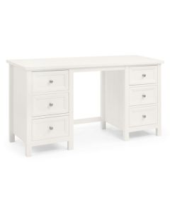 Maine Wooden 6 Drawers Dressing Table In Surf White