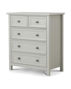 Maine Wooden Chest Of Drawers In Dove Grey With 5 Drawers