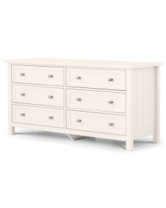 Maine Wooden Chest Of Drawers In Surf White With 6 Drawers
