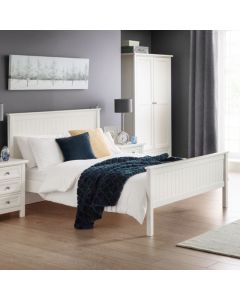 Maine Wooden King Size Bed In Surf White