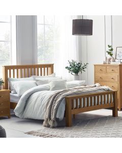 Mallory Wooden High Footend Double Bed In Oak