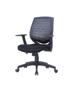 Malibu Fabric Seat And Plastic Backrest Office Chair In Black
