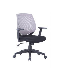Malibu Fabric Seat And Plastic Backrest Office Chair In Grey