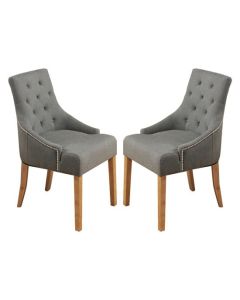 Mammoth Slate Fabric Dining Chairs In Pair