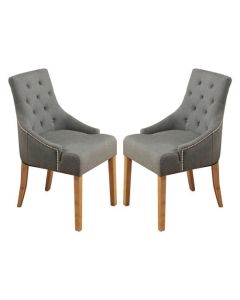 Mammoth Slate Fabric Dining Chairs In Pair