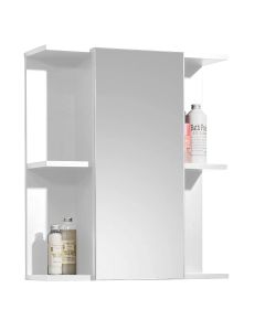 Mandy High Gloss Mirrored Bathroom Cabinet With 1 Door In White