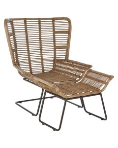 Manado Kubu Rattan Lounge Chair And Footstool In Natural