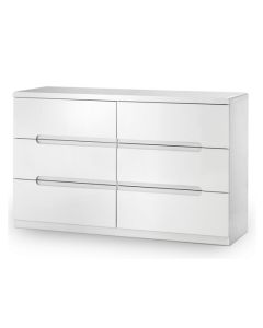 Manhattan Chest Of Drawers In White High Gloss With 6 Drawers