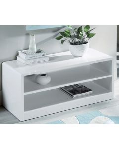 Manhattan Compact Wooden TV Stand In White High Gloss