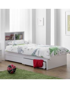 Manhattan Single Bed With Bookcase And Guest Bed In White High Gloss