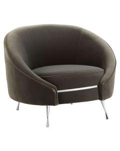 Manhattan Velvet Upholstered Armchair In Grey