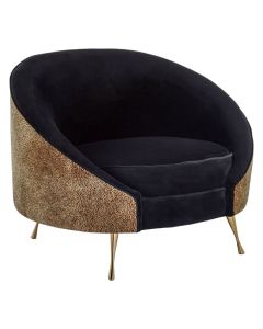 Manhattan Velvet Upholstered Armchair In Leopard Print