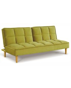 Manhattan Velvet Upholstered Sofa Bed In Lime Yellow