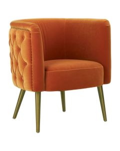 Manhattan Velvet Upholstered Tub Chair In Orange