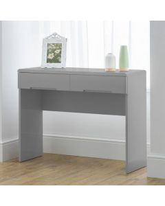 Manhattan Wooden 2 Drawers Dressing Table In Grey High Gloss
