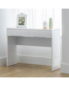 Manhattan Wooden 2 Drawers Dressing Table In White High Gloss