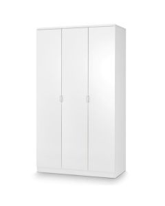 Manhattan Wooden 3 Doors Wardrobe In White High Gloss