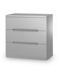 Manhattan Wooden Chest Of 3 Drawers In Grey High Gloss