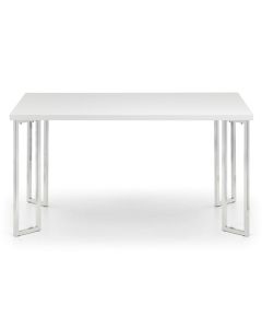 Manhattan Wooden Dining Table In White High Gloss