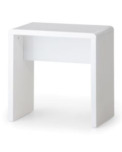 Manhattan Wooden Dressing Stool In White High Gloss