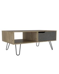 Manhattan Wooden Storage Coffee Table In Bleached Pine Effect