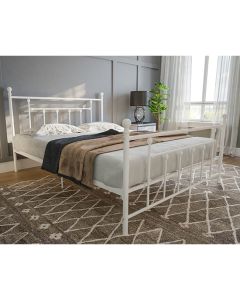 Manila Metal Double Bed In White