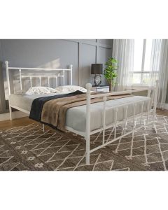 Manila Metal King Size Bed In White