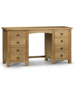 Marlborough 8 Drawers Twin Pedestal Dressing Table In Waxed Oak