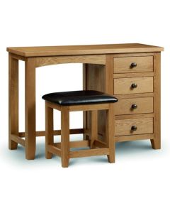 Marlborough Single Pedestal Dressing Table And Stool In Waxed Oak