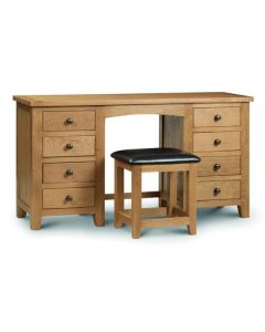 Marlborough Twin Pedestal Dressing Table And Stool In Waxed Oak