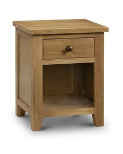 Marlborough Wooden 1 Drawer Bedside Cabinet In Waxed Oak