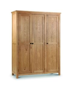 Marlborough Wooden 3 Doors Wardrobe In Waxed Oak