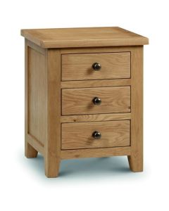 Marlborough Wooden 3 Drawers Bedside Cabinet In Waxed Oak
