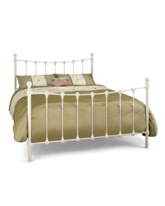 Marseilles Metal Double Bed In Ivory Gloss