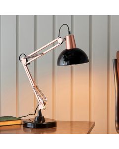 Marshall Task Table Lamp In Bronze And Gloss Black