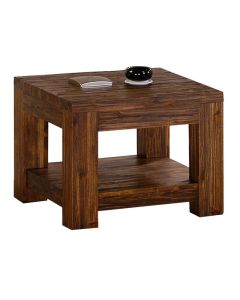 Martello Lamp Table In Dark Brown Sandblasted