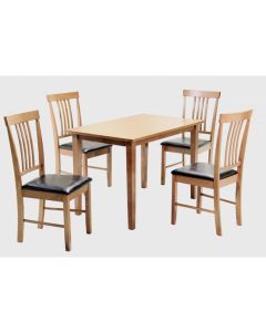 Massa Medium Wooden Dining Set In Oak With 4 Chairs