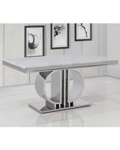 Massimo Marble 160cm Dining Table In White