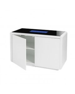 Matrix LED Wooden Sideboard In White High Gloss