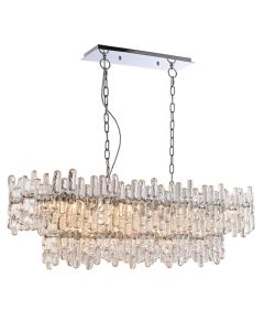 Maya 12 Lights Ice Crystals Ceiling Pendant Light In Chrome