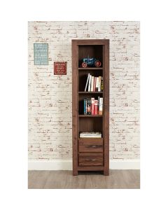 Mayan Narrow Wooden Bookcase In Walnut