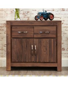 Mayan Small Wooden 2 Doors 2 Drawers Sideboard In Walnut