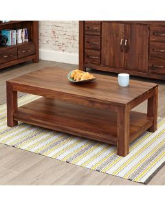 Mayan Wooden Open Coffee Table In Walnut