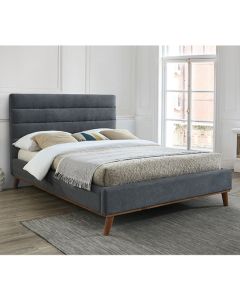 Mayfair Fabric Upholstered Double Bed In Dark Grey